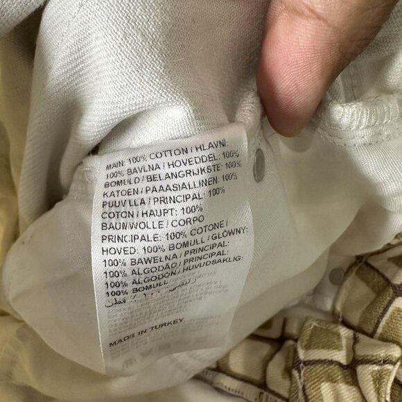 Ragged Jeans Womens 26 Green Beige Geometric Square Print Straight Leg - Picture 8 of 9